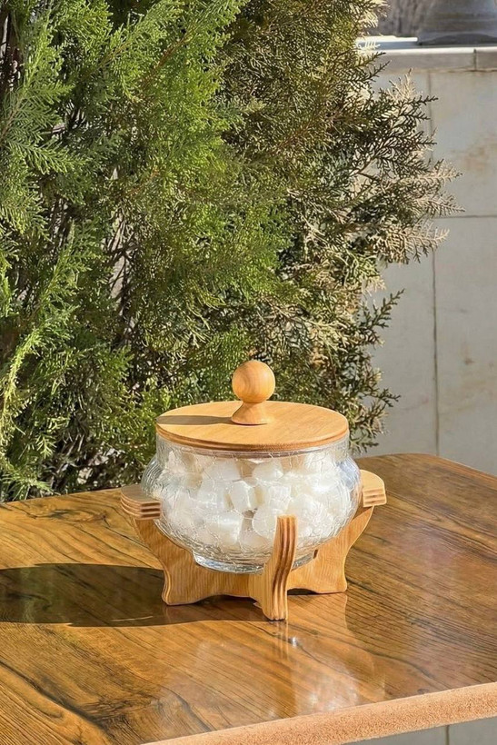 قندان آبگز کویین پایه چوبی