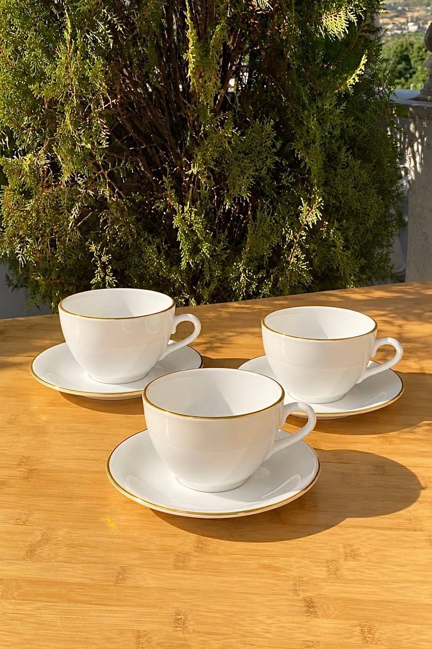 سرویس چای خوری مقصود ۱۲ پارچه طرح دانمارکی لب طلا
